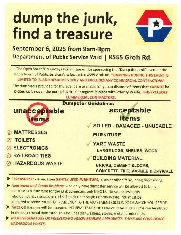 Participants are encouraged to find treasures among the disposed items during the Grosse Ile event.