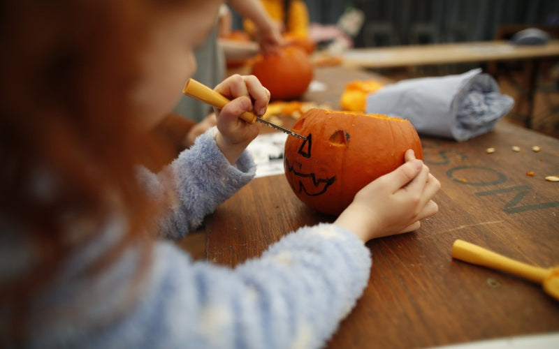 Family pumpkin carving tips from Brocksbushes to keep kids safe and creative.